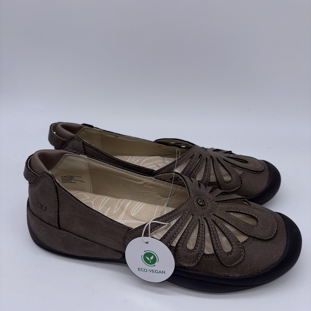 Jbu Pearl Eco‎ Vegan Ballet Flat Cutout Shoes Womens 8.5 Tan Brown NWT - Picture 4 of 9